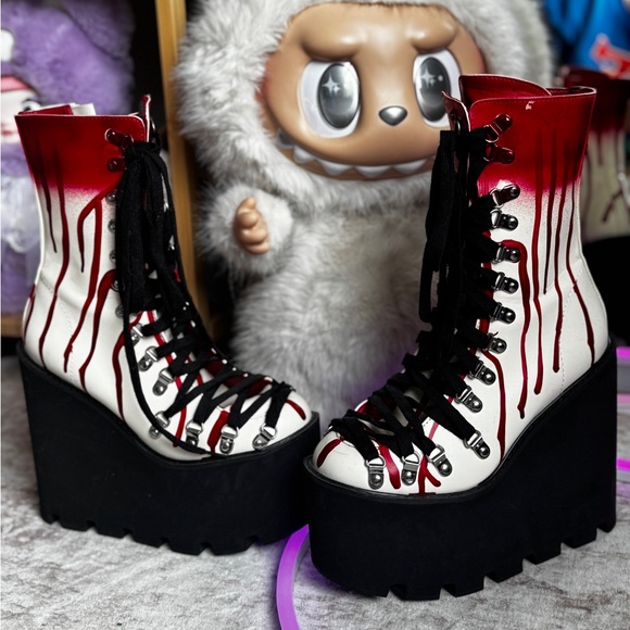 Dolls Kill Shoes - Scream Queen traitor boots & matching purse